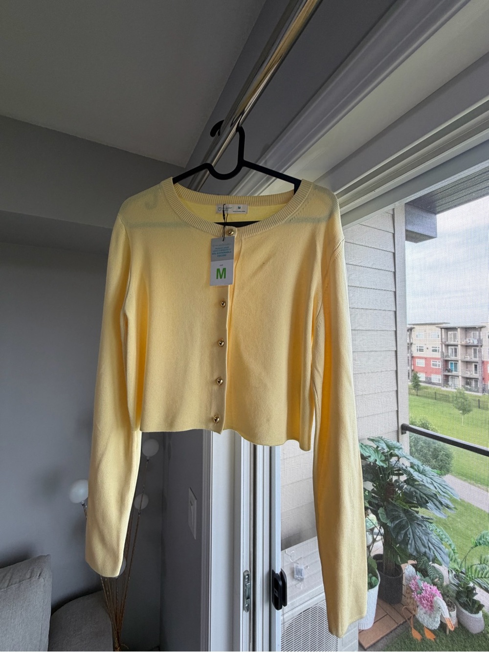 Primark Pale Yellow Button-Up Cropped Cardigan